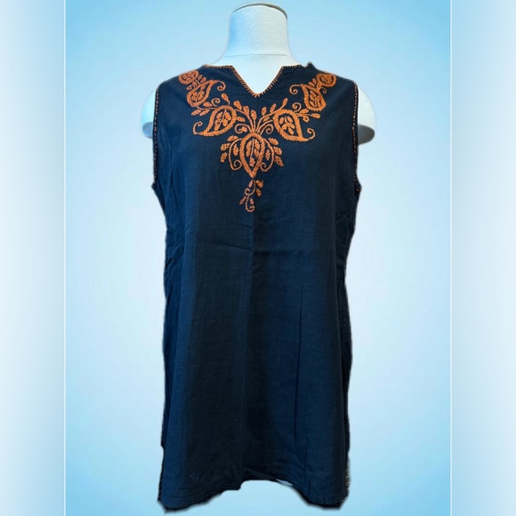 Embroidered LINEN top 👌 - Picture 1 of 5